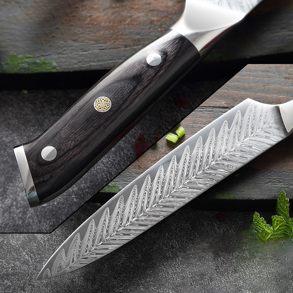 Damascus Steel Hand Forged Chef Knife • Nero by Bravus Blades