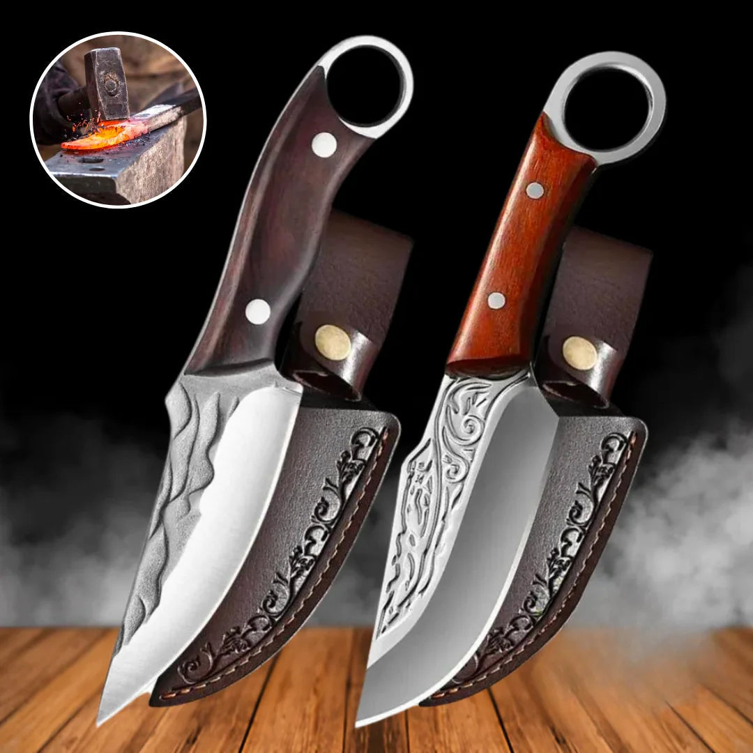 Hand-Forged Knife Combo + 2 Sheaths • Risk Combo by BRAVUS