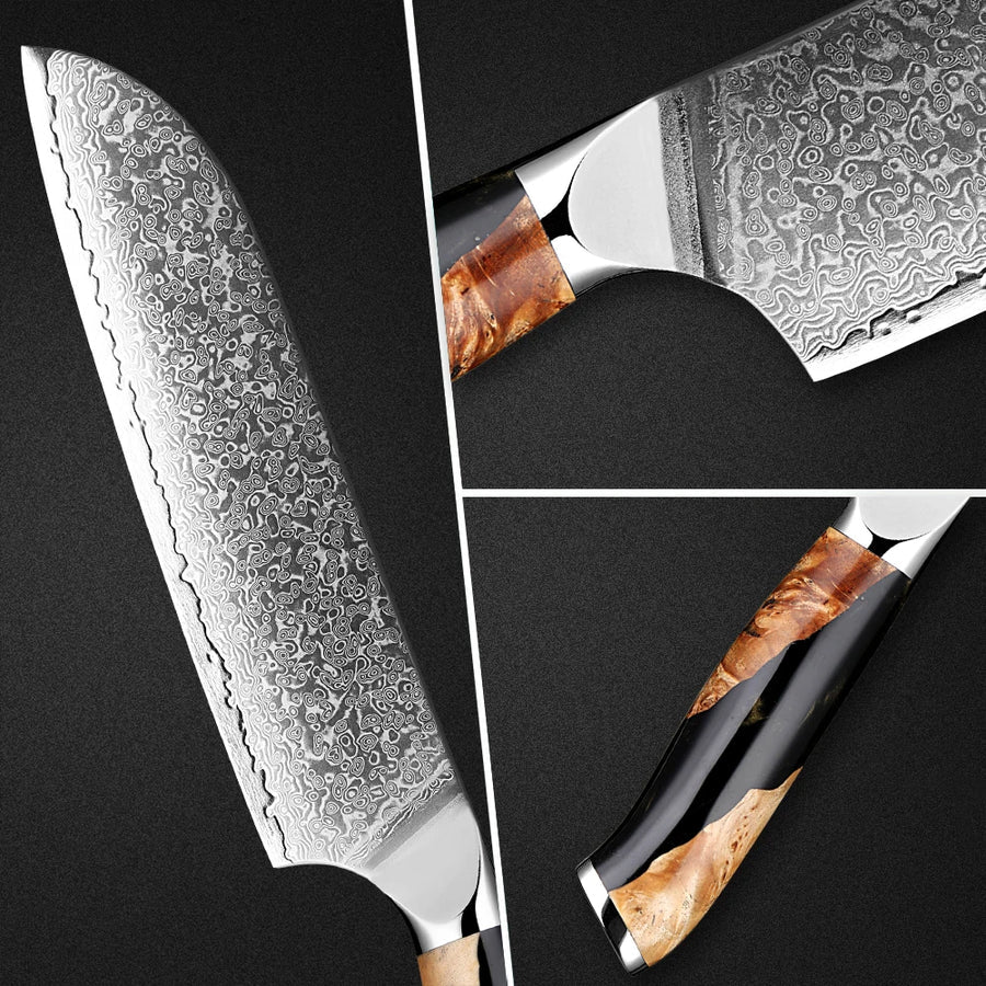 Damascus Steel Chef Knife • Diamond by Bravus Blades