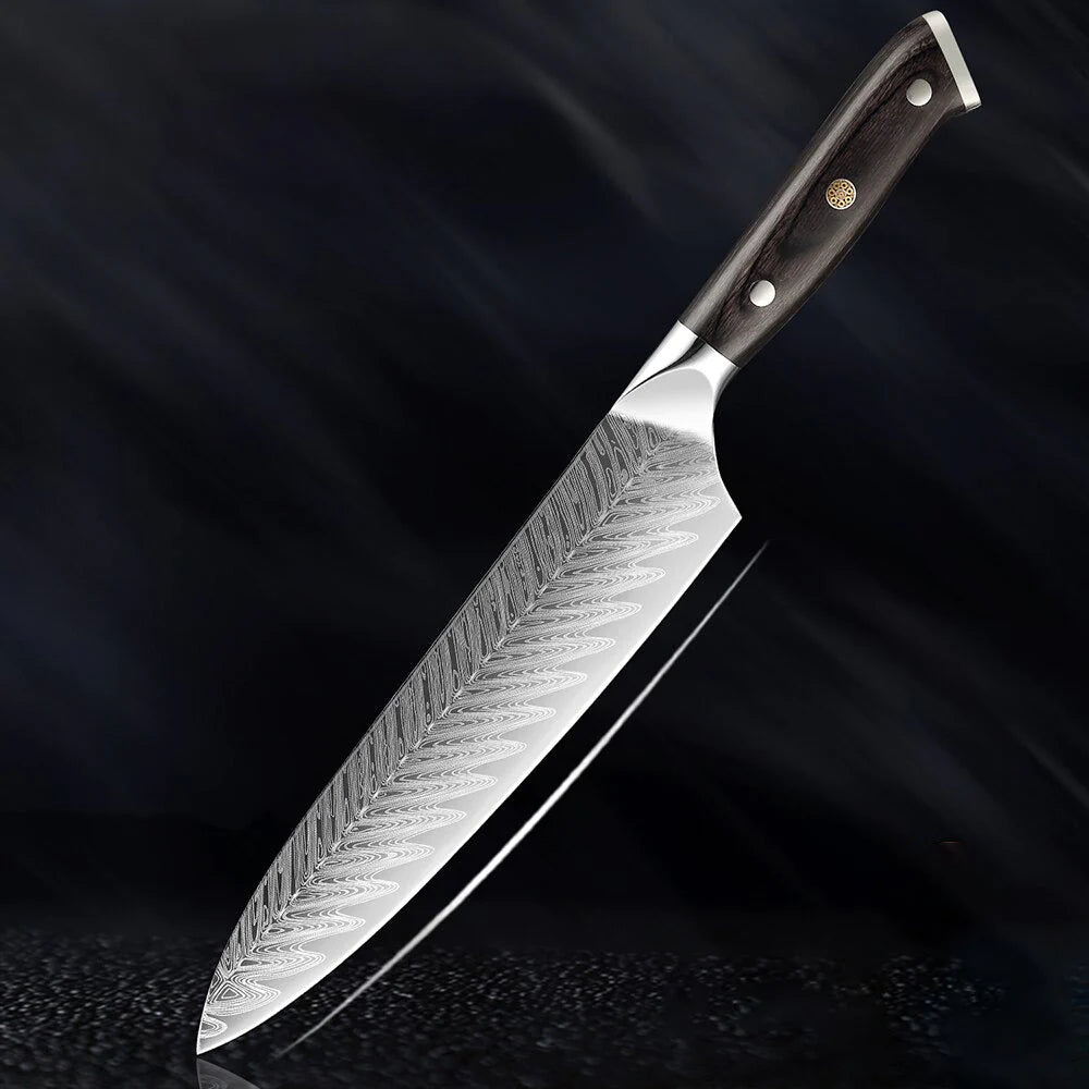 Damascus Steel Hand Forged Chef Knife • Nero by Bravus Blades