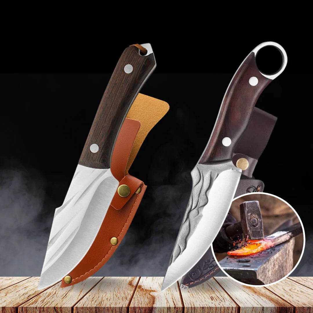 Hand-Forged Knife Combo + 2 Sheaths • Epic Combo by BRAVUS