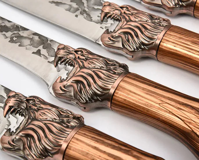 Hand Forged Artisan Series • Lion Knife Set