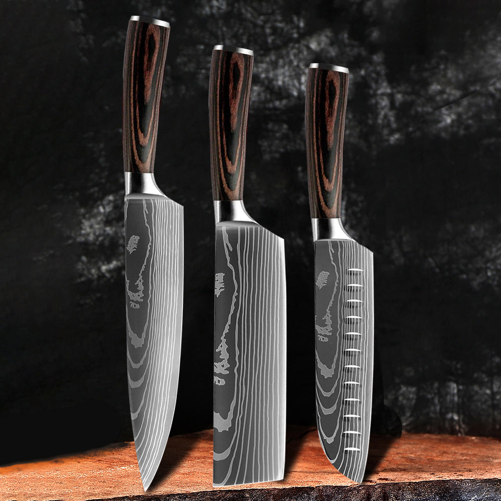 PRECISION PRO WOOD SERIES: 3-PIECE CHEF KNIFE SET